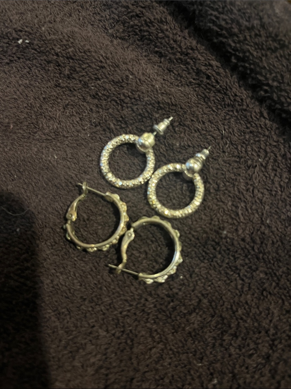 Silver-Tone Crystal Hoop Earrings Set - Women's Jewelry